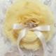 Wedding ring pillow - canary yellow ring pillow, lace ring pillow, ring bearer pillow