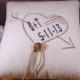 Rustic Heart and Arrow Wedding Ring Bearer Pillow - Choose Your Own Color Combinations
