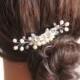 Bridal Hair Jewelry  Crystal Fresh Water Pearls Comb, Hair Crystal Fascinator, Wedding Hair Accessories