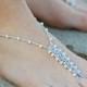 Barefoot Sandals Foot Jewelry SIZE 7-10 Anklet Toe Ring Thongs Beach Destination Wedding Soleless Crochet