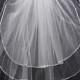 Handworked Ribbon Edge Short Wedding Veil 2012, White Wedding Veil, Ivory Wedding Veil