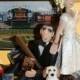 Wedding Cake Topper, Baseball, Bride dragging Groom