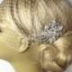 Birdcage Veil and a Hair Comb -(2 Items) - Bridal Headpiece,Rhinestone Bridal Comb, Weddings,Blusher Bird Cage Veil