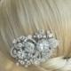 Bridal Hair Accessories, Crystal Flower Bridal Hair Comb, Rhinestone Wedding Hair Jewelry, Vintage Style Wedding Hair Comb - HSP04105C1