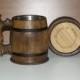 Wooden Beer mug with your names, 0,8 l (27oz) , natural wood, stainless steel inside,groomsmen gift