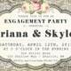 Gray Damask Engagement Party Invitation - Elegant Vintage Shabby Chic - Printable Digital File Diy  No393
