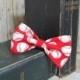 Red Baseball Bow Tie, Clip, Headband or Pet