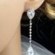 Padma - Silver Crystal Teardrop Wedding Earrings, Bridesmaid Earrings, Bridal Jewelry, Wedding Jewelry,Cubic Zirconia
