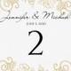 INSTANT DOWNLOAD - Wedding Table Number Card Template - Vintage Bouquet (Gold) Foldover - Microsoft Word Format