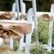 Burlap chair sash - Rustic wedding