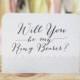 Will you be my Ring Bearer, Single Card, Wedding Party, Stationary, Chevron