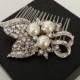Gina  - Pearl and crystal hair comb, bridal hair comb, wedding accessory, vintage hair comb, bridal jewelry