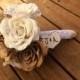 Large Burlap Bouquet - Shabby Chic Wedding - Rustic Wedding - Rustic Bouquet - Rustic Wedding Bouquet - Burlap Wedding