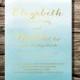 Printable Wedding Invitation Ocean Blue Watercolor Floral Invite with Calligraphy Gold Foil Accents -  DIY Printable Wedding Invite