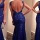 Sexy 2015 Evening Dresses Lace Blue Sheath Sleeveless Applique Backless V-Neck Vestidos De Novias Party Formal Prom Gowns Ball Custom Made Online with $93.53/Piece on Hjklp88's Store 