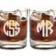 TWO Custom Whiskey Scotch Bourbon Rocks Glasses, SHIPS FAST, Engraved Rocks Glasses, Personalized Whiskey Glasses, Groomsmen Glasses