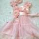 Girl dress, Baby Pink Chiffon Lace Dress set, baby girls dress,1st Birthday dress, Pink Flowy dress,Flower girls dress,Princess Dress, Girls