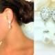 Pearl Bridal Earrings // Hollywood Bride // Vintage Rhinestone Earrings // Wedding // Cubic Zirconia // Swarovski Pearl Jewelry