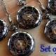 Set of 5 Pocket Watches with Chains Personalized Engravable Pocketwatch Groomsmen Gift for your Wedding Gunmetal Black