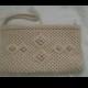 Vintage 1930s 1940s Style Pale Cream or Off White Crochet Clutch Purse Mint Cond Lovely Wedding Anyone