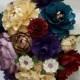 Peacock Color Inspired Wedding Bouquet - Customize your Style and Colors - Made To Order