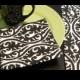 RUNNER and NAPKINS SET Damask Table Runner with four napkins Kimono Black on White or Any Print in our Shop