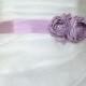 Handcrafted Lilac two Flowers Wedding Dress  Sash Belt