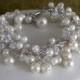 Bridal Bracelet - pearl and crystal spray bracelet