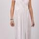 Wedding Dress,Wedding Gown, Lace V- neck Wedding ,Bridal Dress: VALERIE White Floral Lace Tulle Long Dress Custom Size