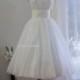 Special Order for Francesca. Marilyn - Retro Inspired Tea Length Wedding Dress. Vintage Style Organza Bridal Gown.