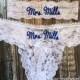 BRIDAL UNDERWEAR GARTER Set / Something Blue Lingerie / Honeymoon Shower / Bridal Shower / White Lace