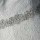 Asymmetrical Rhinestone and Pearl Bridal Sash - Wedding Dress Belt
