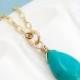 Turquoise Drop Necklace / Silver , Gold or Rose Gold / Dainty Delicate / Everyday / Nautical Jewelry / Ocean / Beach Wedding / Resort Style