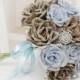 brooch bouquet, wedding bouquet, bridal bouquet, bridesmaids bouquet, paper flower bouquet, music paper bouquet, alternative bouquet