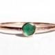 Emerald & Solid Rose Gold Ring - Thin Gold Ring - Stacking Ring - Engagement Ring - Emerald Rose Gold - Gemstone Ring- Green- MADE TO ORDER.