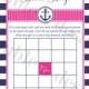 INSTANT DOWNLOAD - Nautical Bridal Bingo - Navy with Hot Pink Accents - Bridal or Wedding Shower Game - Printable DIY