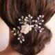 Bridal Pearls Comb, Crystal Hair Fascinator, Pearl Comb, Wedding Hair Jewelry, Wedding Accessories