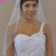 PRINCESS  --  Silver Bugle Bead 1 Tier 30 Inch Elbow Veil in White, Diamond White, or Ivory Tulle, custom handmade bridal wedding veil
