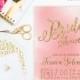 Glam Gold Foil and Blush Pink Watercolor Bridal Shower Invitation Printable