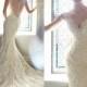 Vintage Ivory Lace Bridal Gowns Long Mermaid Wedding Dresses 6-8-10-12-14-16