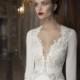 New Long Sleeve White Ivory Backless Wedding Dresses Custom Size 6 8 10 12 14