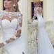 New Long Sleeve Lace&Taffeta Sweetheart Wedding Bridal Dress Custom Size6-22