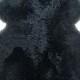 SW9684-bk New Genuine Sheepskin Fur Leather Pelt Rug Black Color