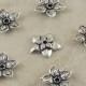 TierraCast Star Jasmine Flower Bead Caps - Silver Plated LEAD FREE pewter - I ship internationally 5589