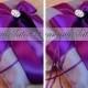 Romantic Satin Elite Ring Bearer Pillow...You Choose the Colors...SET OF 2...shown in pewter gray/eggplant purple