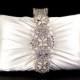 ON SALE Bridal Clutch - Ivory Satin Evening Bag with Austrian Crystals & Pearls, Bridal Clutch, Bridal Purse - Bridal Clutch - Wedding Purs