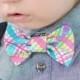 Pastel Plaid Bow Tie Clip on Headband Easter Spring Cake Smash - Wedding - Ring Bearer - Photo Prop - Newborn Infant Baby Toddler Girl Boy
