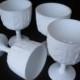 Pedestal Milk Glass Vases, Milk Glass Goblets, Oak Leaf, FTD