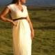 Eco Wedding Dress - Maxi Dress - Cap Sleeve - Organic Cotton Hemp Jersey - Natural Creme Color