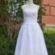 Lace Tulle Wedding Dress Tea Length Short Dress For Outdoor Wedding